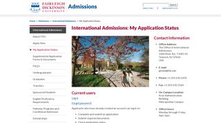 My Application Status - Fairleigh Dickinson University (FDU)