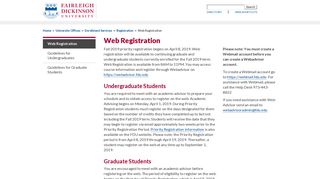 Web Registration - Fairleigh Dickinson University (FDU)