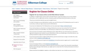 Register for Classes Online - Fairleigh Dickinson University (FDU)