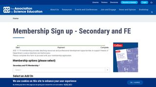 Membership Sign up - Secondary and FE | ASE
