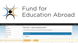 Security > Login (existing user) > FEA Scholarship Application