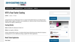 MTV's Fear Factor Casting - 2018 Casting Calls