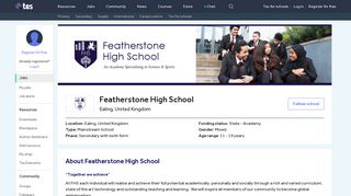 Featherstone High School - Tes Jobs