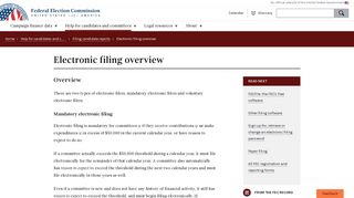 FEC | Electronic filing | Electronic filing overview