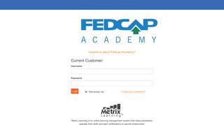 Questions about Fedcap Academy? - Metrix Learning