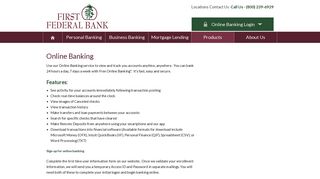 Online Banking - - First Federal Bank