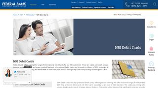 NRI Debit Cards - Federal Bank
