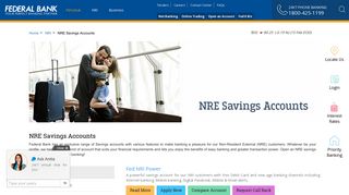 NRE Savings Accounts - Federal Bank