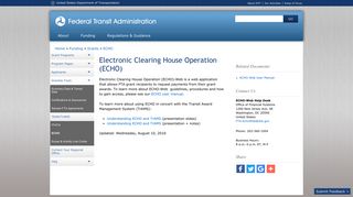 Electronic Clearing House Operation (ECHO) | Federal Transit ...