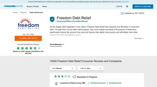 Top 14,084 Reviews and Complaints about Freedom Debt Relief
