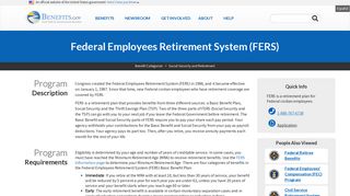 Federal Employees Retirement System (FERS) | Benefits.gov