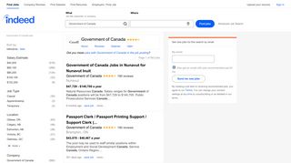 Government of Canada Jobs (with Salaries) | Indeed.com