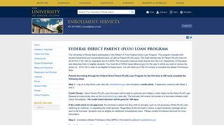 Federal Direct Parent PLUS Loan Program - University of Rhode Island