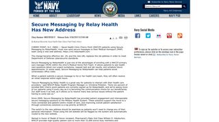Secure Messaging by Relay Health Has New Address - Navy.mil