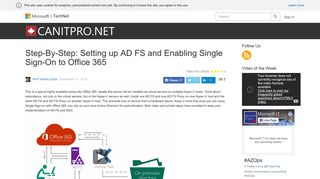 Setting up AD FS and Enabling Single Sign-On to Office 365