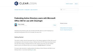 Federating Active Directory users with Microsoft Office 365 for use with ...