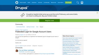 Federated Login for Google Account Users | Drupal.org