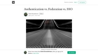 Authentication vs. Federation vs. SSO – Robert Broeckelmann – Medium