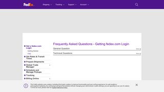 FAQ - Account Registration, Log-in | FedEx Australia