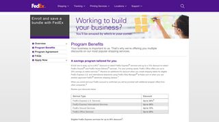Program Benefits - FedEx