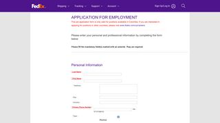 FedEx Careers | Application For Employment
