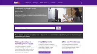 Contact us by E-mail - FedEx Customer Support