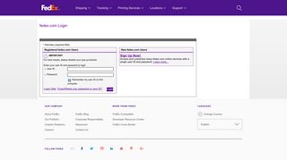 FedEx | Login Page