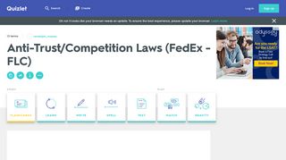 Anti-Trust/Competition Laws (FedEx - FLC) Flashcards | Quizlet