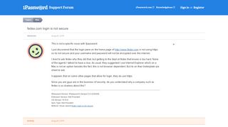 fedex.com login is not secure — 1Password Forum