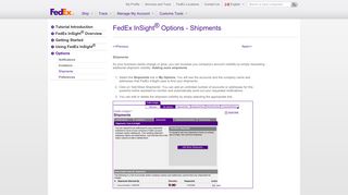 FedEx InSight® Options - Shipments - Canada