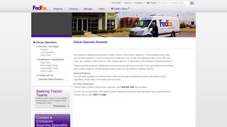Owner-Operator Extranet Login - FedEx Custom Critical