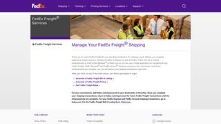 Manage Your Fedex Freight® Shipping