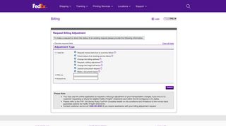 FedEx Freight | Billing Adjustment Request