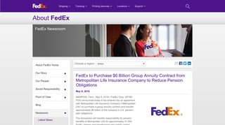 FedEx to Purchase $6 Billion Group Annuity Contract from ...