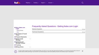 FAQ - Account Registration, Log-in | FedEx Singapore