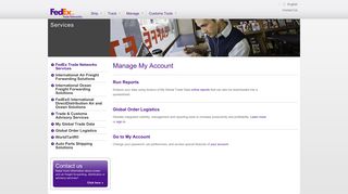 FedEx Trade Networks — Manage My Account