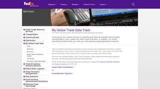 FedEx Trade Networks My Global Trade Data Track