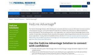 FedLine Advantage - Federal Reserve Bank Services