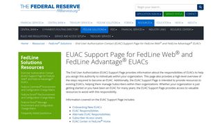 (EUAC) Support Page for FedLine Web and FedLine Advantage EUACs