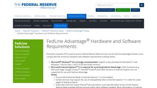 FedLine Advantage Hardware and Software Requirements