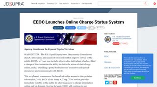 EEOC Launches Online Charge Status System | U.S. Equal ... - JD Supra