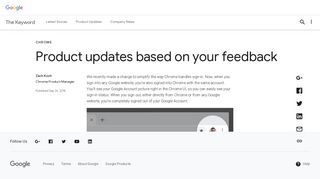 Product updates based on your feedback - Google Blog