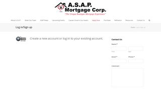 Log in/Sign up - A.S.A.P. Mortgage Corporation