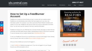 How to Set Up a FeedBurner Account | Real Estate Web Site Design ...