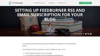 Setting up Feedburner RSS and Email subscription for your blog – The ...
