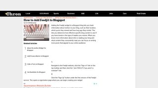 How to Add Feedjit to Blogspot | Chron.com