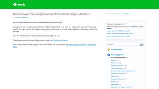 How to swap the Google account from which I login to feedly ...