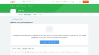 Feedly + Sign-Up.to Integrations | Zapier
