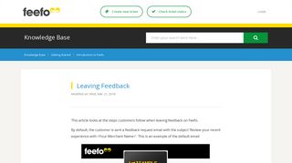 Leaving Feedback | Feefo Support Portal