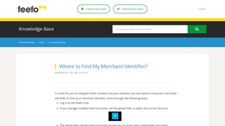 Where To Find My Merchant Identifier? | Feefo Support Portal